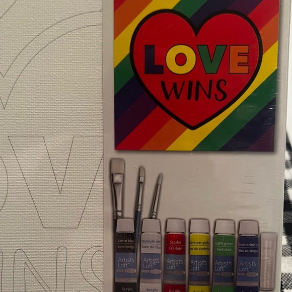 11”X11” 12 Pc. Canvas Painting Kit Pride by Artist's Loft - LOVE WINS - Picture 2 of 5
